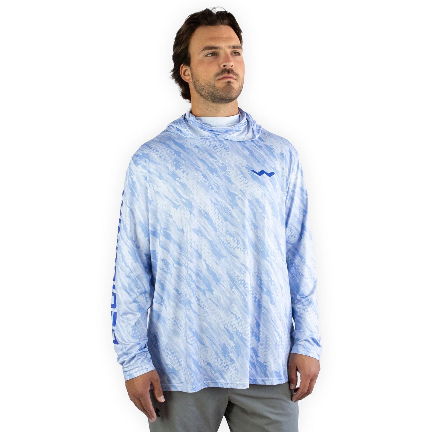 Fishing Shirt with Neck Gaiter in Blue