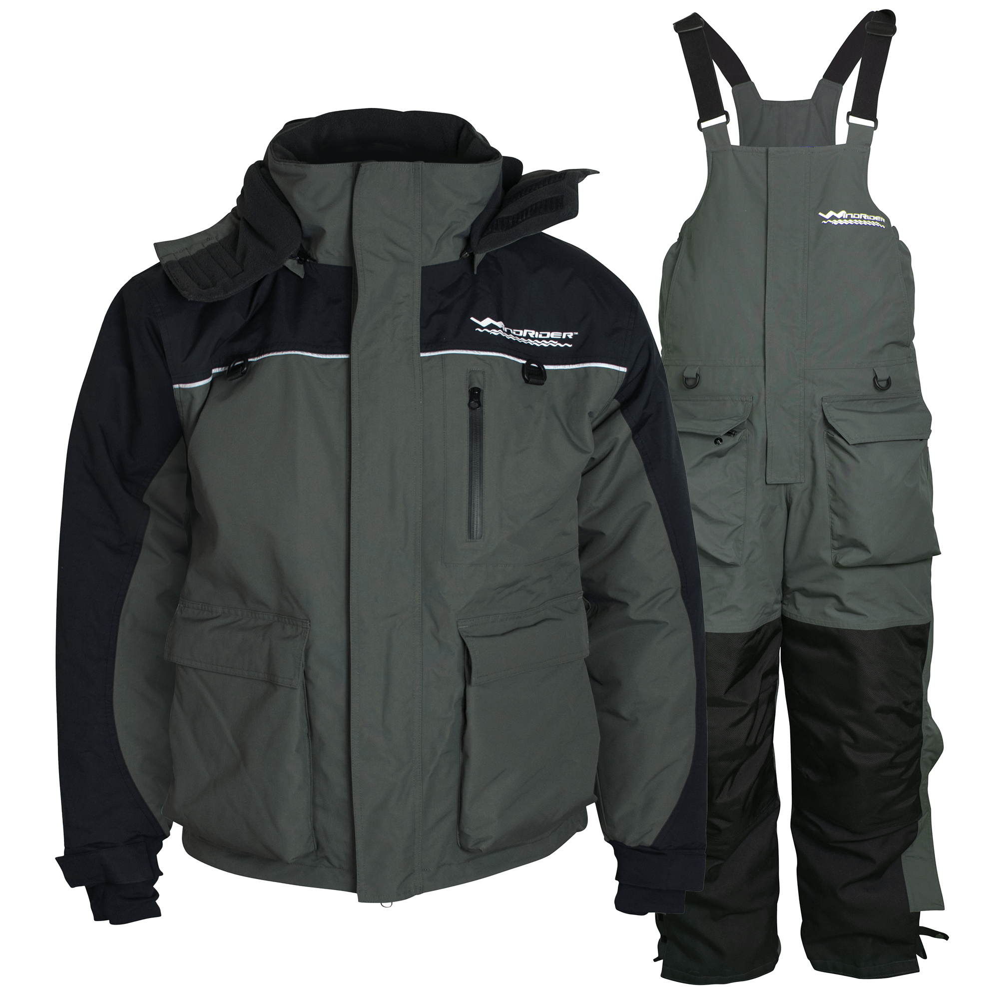 Wind hunter winter fishing suit down jumpsuit thick warm cotton clothing  waterproof cold suit ice fishing anchor fis…