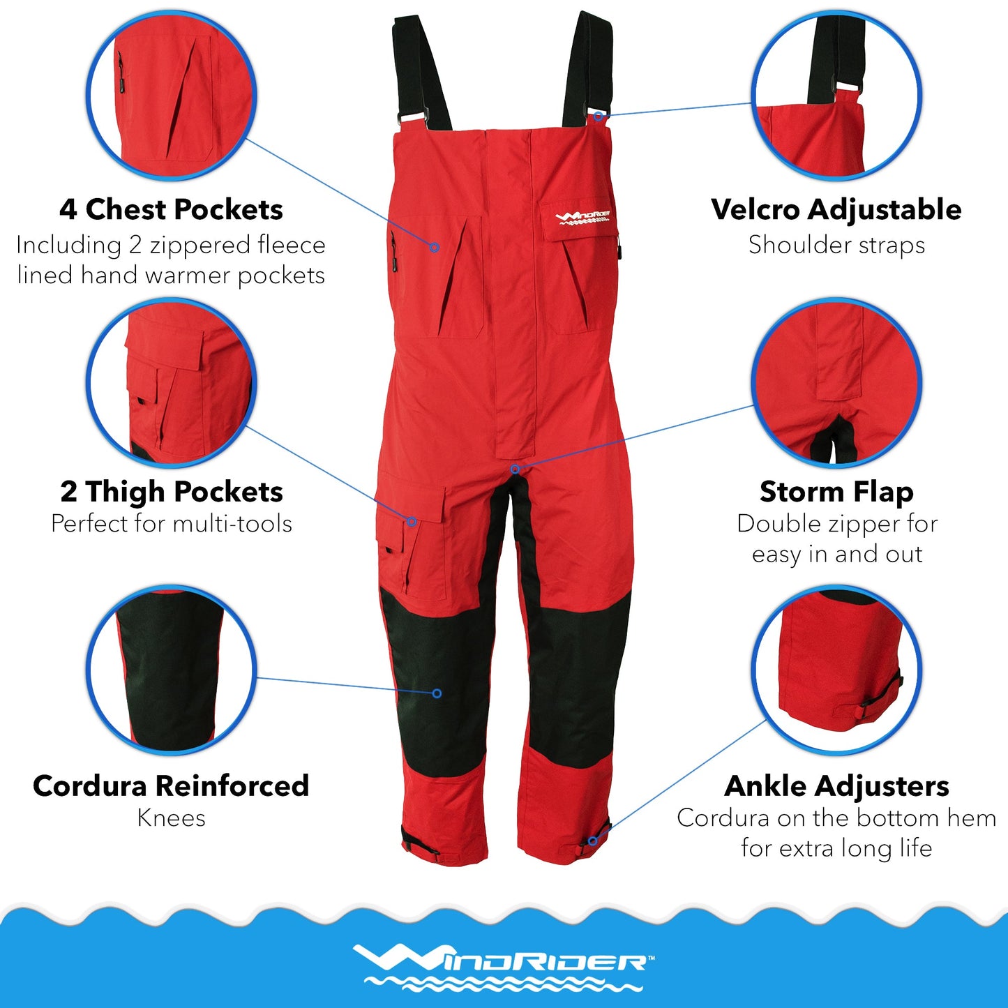 WindRider Pro All Weather Rain Gear- Set Red