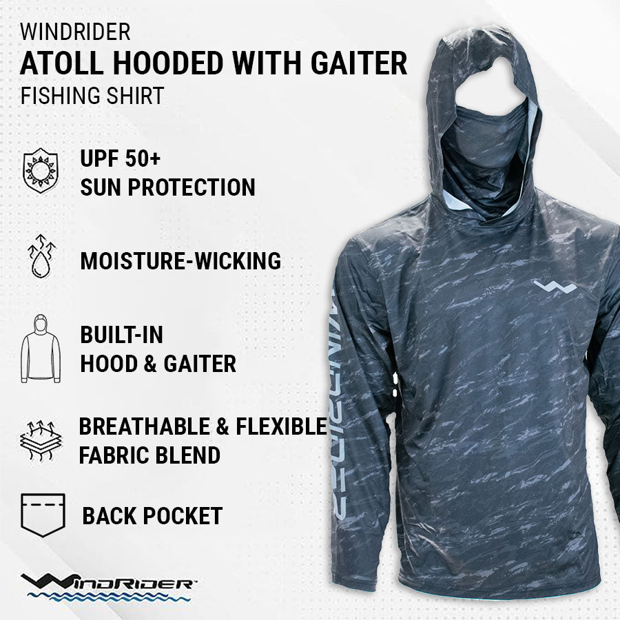 Atoll Hooded Shirt with Black Ice - Grey Americana - Green Americana