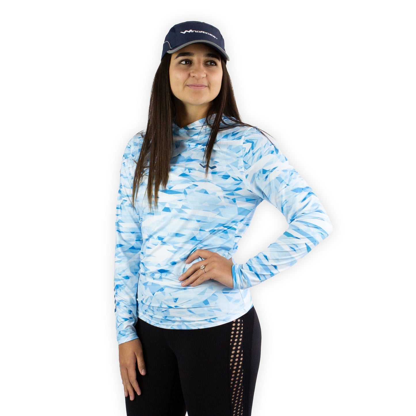 Women's HELIOS™ Hooded Sun Shirt Crystal Camo Blue