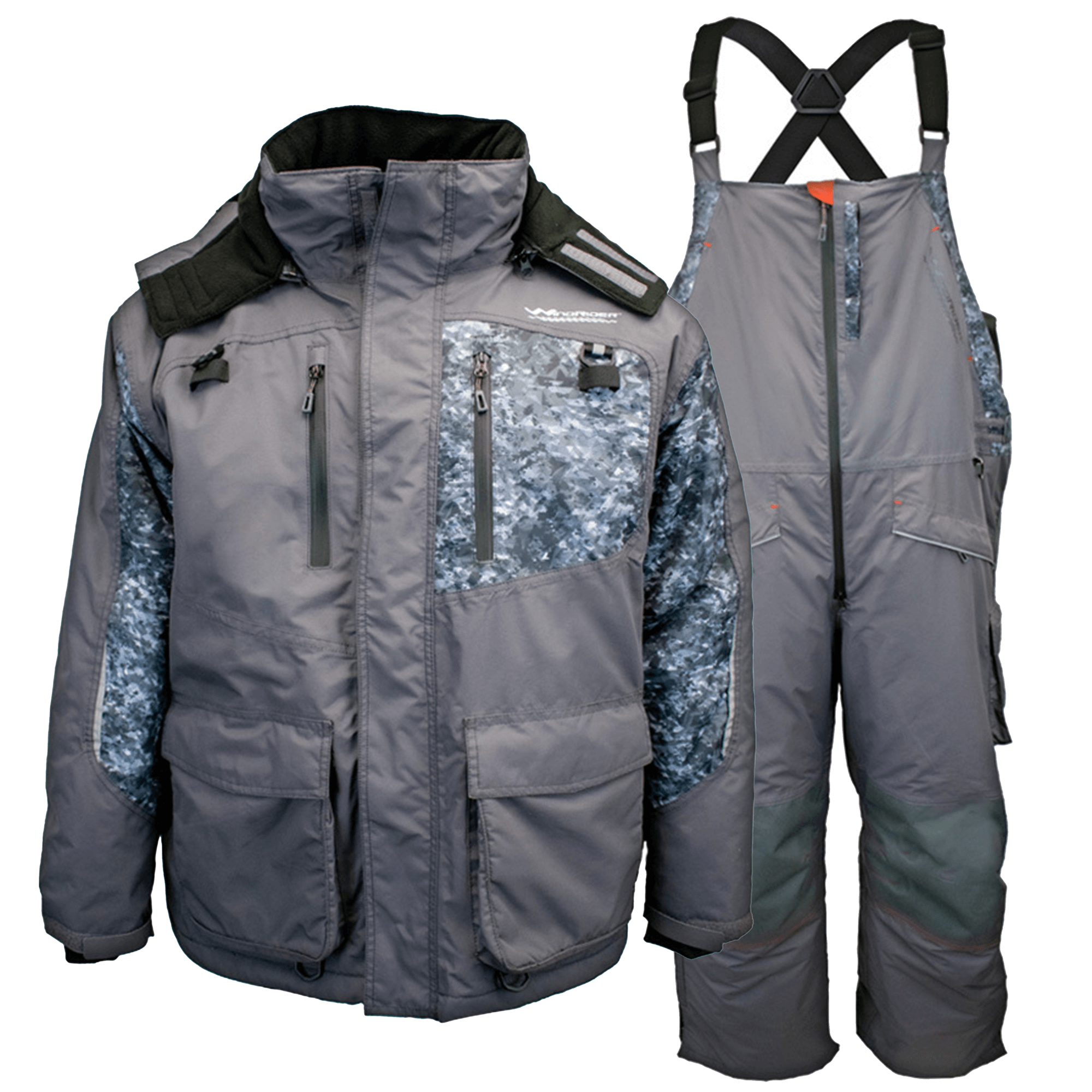 WindRider Ice Fishing Suit | Insulated Bibs and Jacket | Flotation | Tons  of Pockets | Adjustable Inseam | Reflective Piping | Waterproof Gear for  Ice