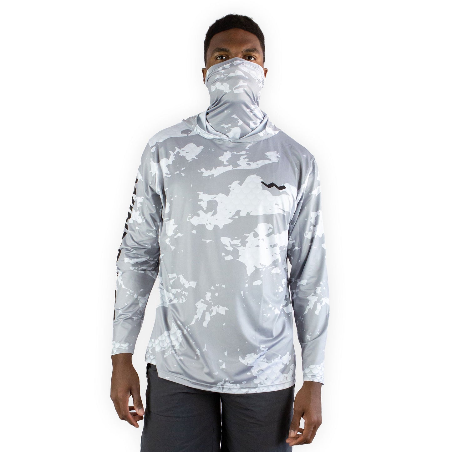 Hooded Helios with Gaiter Gray Scale Armor