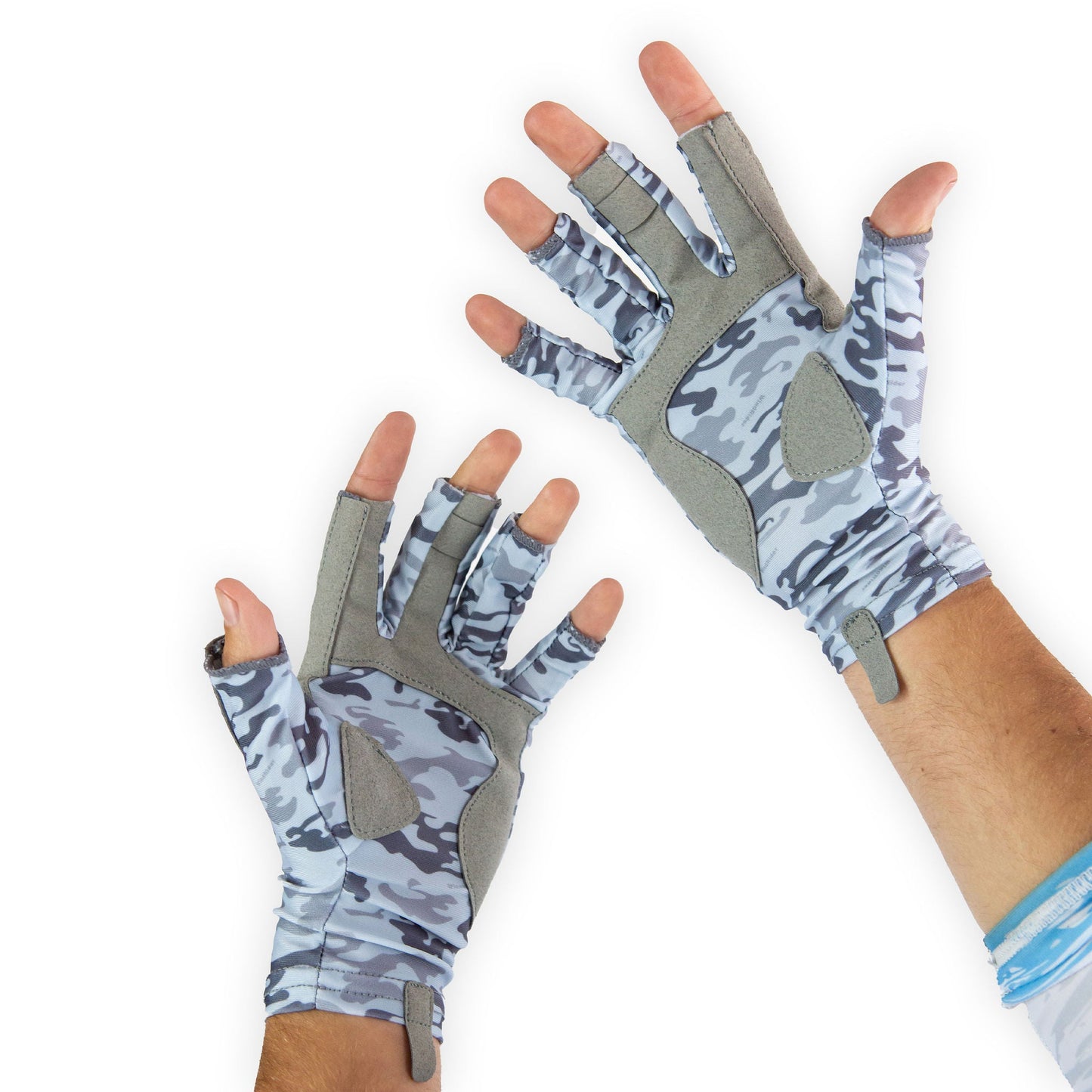 Fishing Gloves 3/4 UPF 50+ Grey Camo