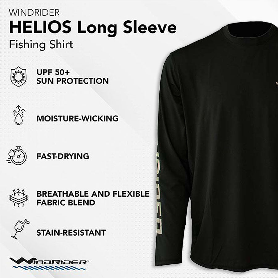 HELIOS™ Black Long Sleeve Sun Shirt