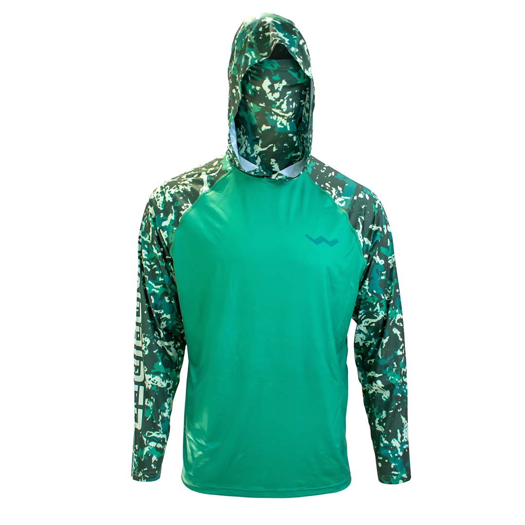Atoll Hooded Shirt with Black Ice - Grey Americana - Green Americana