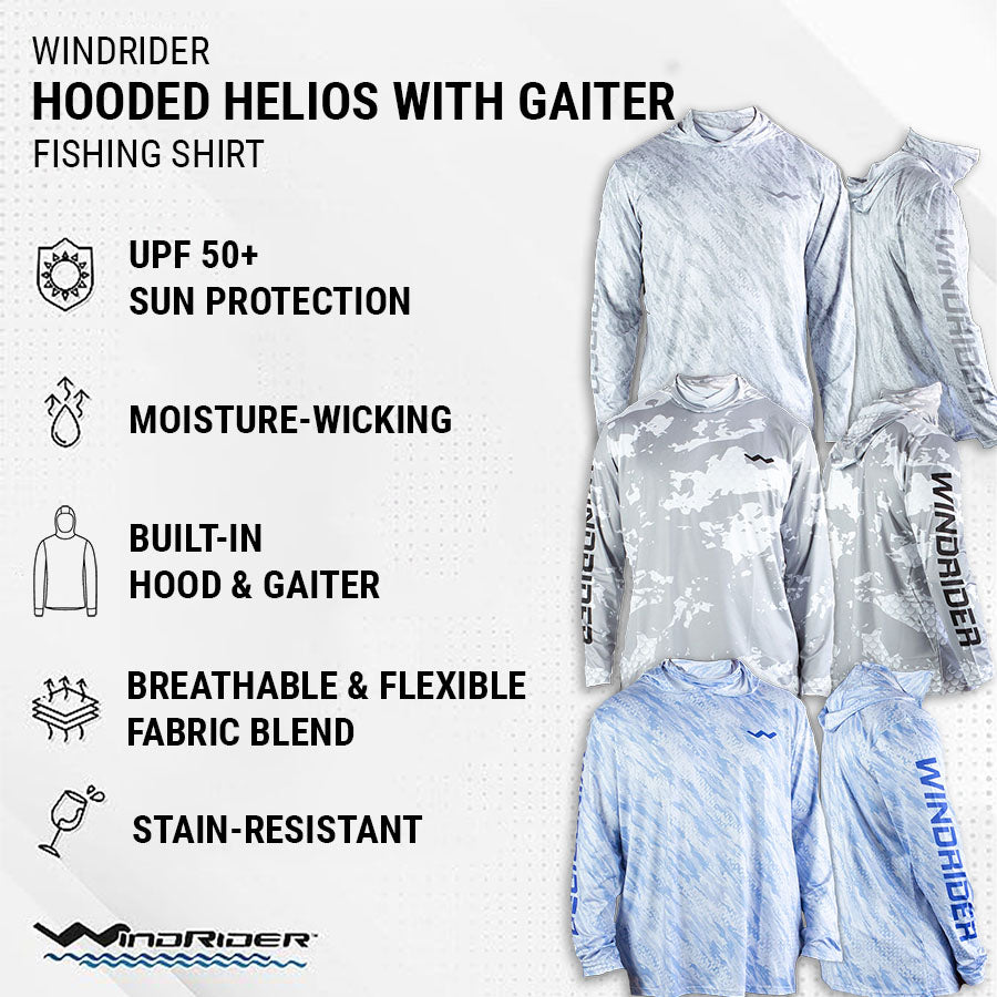 HELIOS Hooded Fishing Shirts with Gaiter