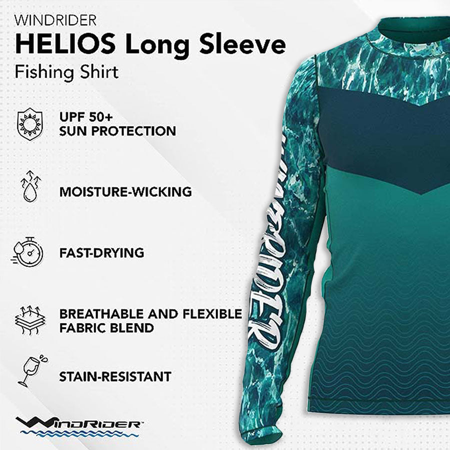HELIOS™ Tahitian Teal Long Sleeve Sun Shirt