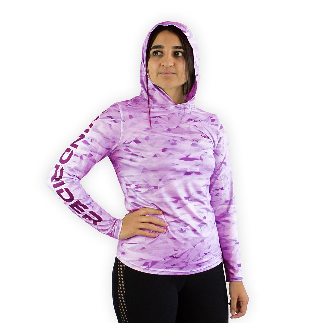 Women's HELIOS™ Hooded Sun Shirt Crystal Camo Pink
