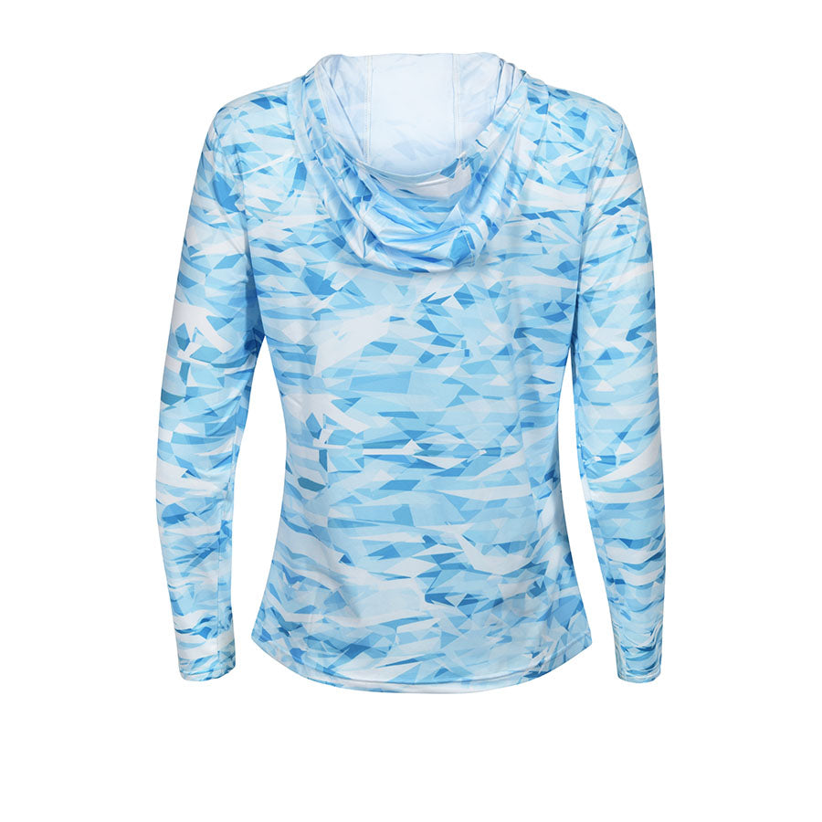 Women's HELIOS™ Hooded Sun Shirt Crystal Camo Blue
