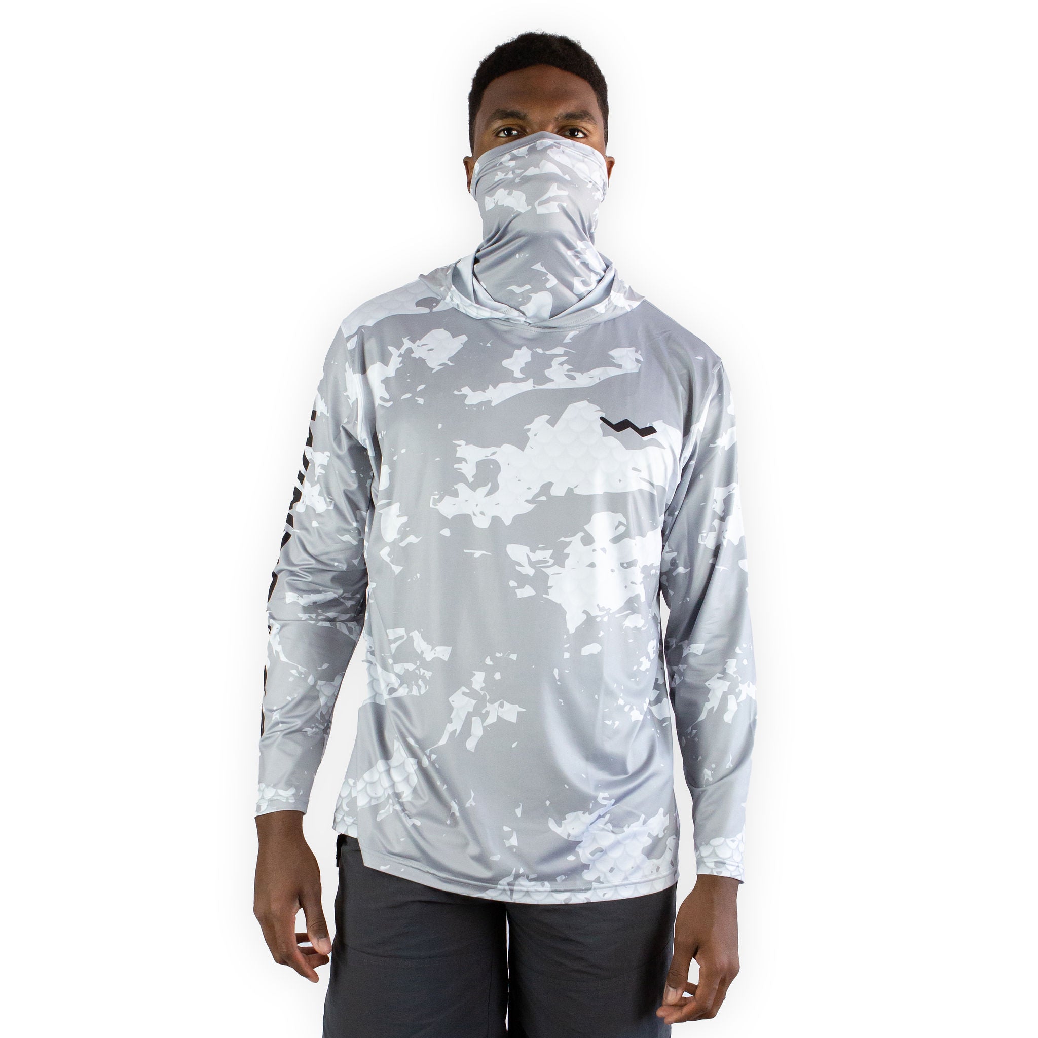 Helios Long Sleeve Fishing Shirts Grey Camo / L